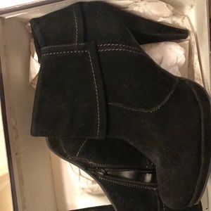 Xappeal black suade heeled ankle boot